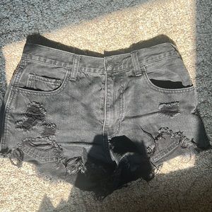 Hollister distressed jean shorts semi high waisted